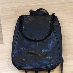Tignanello Black Leather Backpack